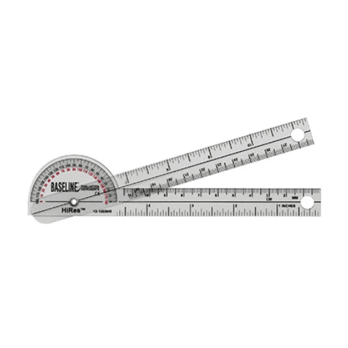 Baseline Plastic Goniometer - Pocket Style - 180 Degree Head - 6 inch Arms