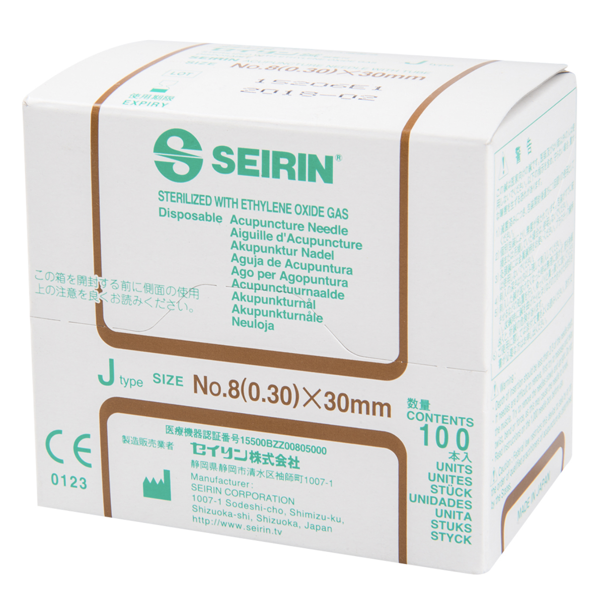 Seirin J-Type Needles (100/Box)